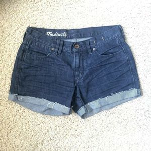 MADEWELL 26 Denim Cut Off Shorts Frayed Hem Cuffed